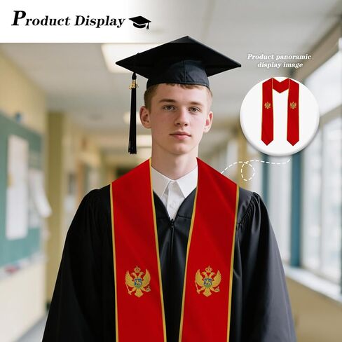 Montenegro Country Flag Graduation Stole Sash Double-Layer Ceremonial Scarf in Saudi Arabia