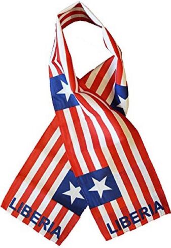 K's Novelties Liberia Liberian Country Lightweight Flag Printed Knitted Style Scarf 8"x60" in Saudi Arabia