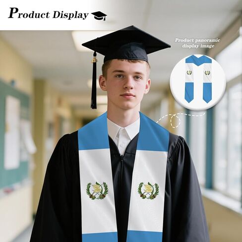 Guatemala Country Flag Graduation Stole Sash Double-Layer Ceremonial Scarf in Saudi Arabia