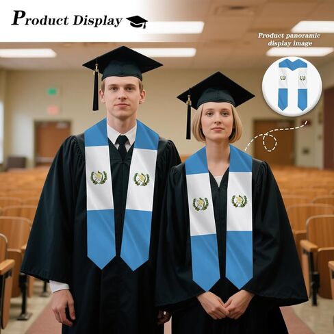 Guatemala Country Flag Graduation Stole Sash Double-Layer Ceremonial Scarf in Saudi Arabia