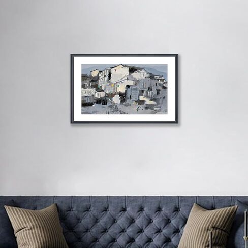 إطار صورة Mxtallup مقاس 18x36 من الخشب الصلب الأسود مقاس 14X32 يناسب الصورة مقاس 18x36 بدون حصيرة أو 14x32 مع حصيرة (T23B1836W1432) in Kuwait