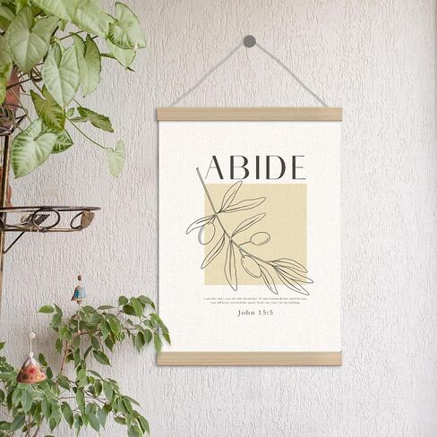 Christian Poster Hanger Frame 12x16 Inch, Bible Verses Wall Decor, I Am the Vine, You Are the Branches Religious Scripture Wall Art Decor for Church Home Room Office in Kuwait