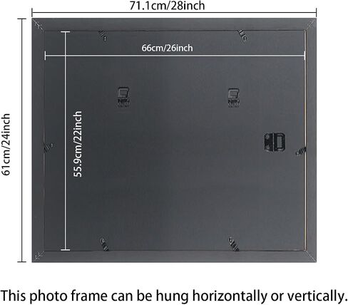 22x26 inch Picture Frame Solid Wood Black,Suitable for Panoramic Photo Frame, Posters,Painting,Group Photo,Puzzle (A23B2226) in Saudi Arabia