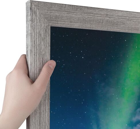 ArtToFrames 11x14 Inch Brown Picture Frame, This 1.50 Inch Custom Poster Frame is Winter White Barnwood 1.5 Inch - Comes with Regular Glass and Corrugated Backing (WOMRFB-150-NAT-11x14) in Kuwait
