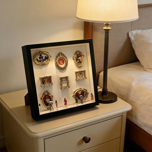 DIY Shadow Box Kit for Personalized Memories, Custom Memory Display with Mini Figurines and Gold Frames, Creative Home Decor Gift for Wedding Anniversary & Family Photos (Black,Without Lights) in Saudi Arabia