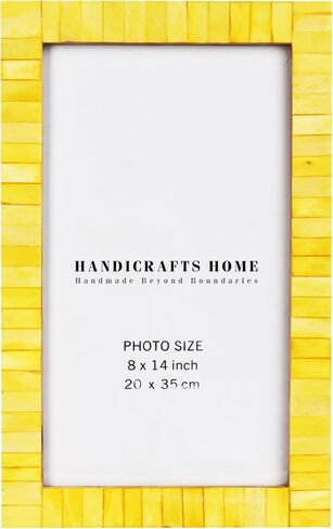 Handicrafts Home 8x14 Picture Frame Wall Hanging, Moroccan Bone & Resin Inlay Frame, Green & White Decorative Frame for Photos, Posters & Art Prints, Vertical & Horizontal Display for Living Room Bedroom Office Gallery Wall Decor in Kuwait