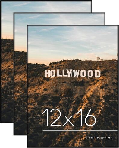 إطار صورة Americanflat تحميل أمامي مقاس 16 × 20 مع زجاج مقاوم للكسر - مجموعة من قطعتين - يُستخدم كإطار مقاس 11 × 14 مع حصيرة - مجموعة متروبوليتان - إطارات صور لعرض الحائط - أسود in Saudi Arabia