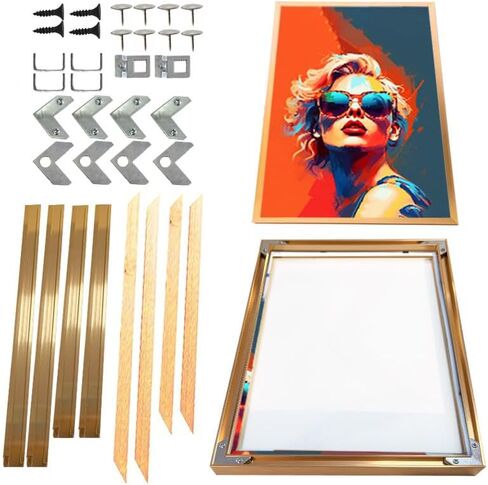 إطار قماشي مقاس 20 × 31 بوصة (50 × 80 سم)، إطار معدني عائم DIY بعمق 0.5 بوصة للوحات الزيتية المطبوعة على القماش، فن الحائط، ملصق لغرفة المعيشة وغرفة النوم وديكور المطبخ (أسود) in Kuwait