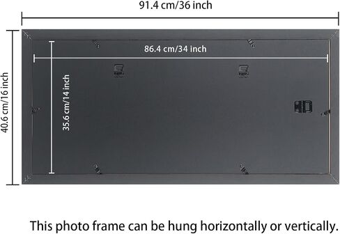 14x34 Panoramic Photo Frame Black Solid Wood 14x34 inch Picture Frame Painting Frame 14x34 inch Poster Frame(S23B1434) in Saudi Arabia