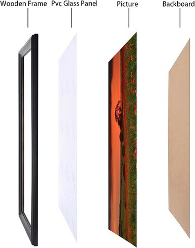 14x34 Panoramic Photo Frame Black Solid Wood 14x34 inch Picture Frame Painting Frame 14x34 inch Poster Frame(S23B1434) in Saudi Arabia