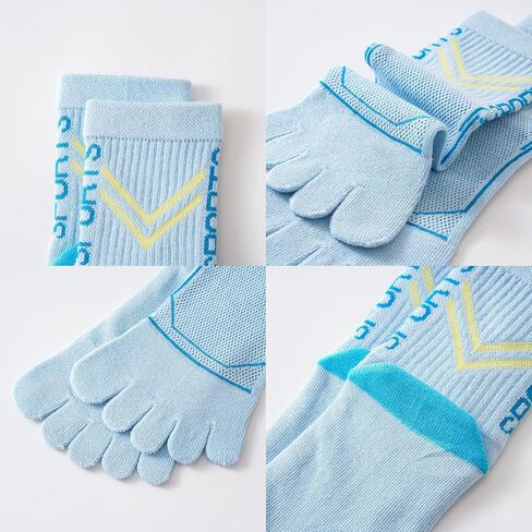 Kids Cotton Toe Socks, Five Finger Athletic Breathable Split Toe Crew Socks for Boys Girls 6-15 Years, 5 Pairs in Saudi Arabia