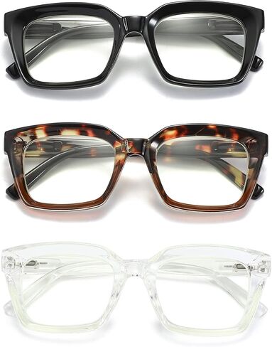 3 Pack Oversize Square Design Reading Glasses for Women, Blue Light Blocking Computer Reader in Saudi Arabia