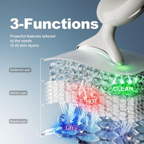 7 in 1 Face Massager Tool, Red Light Therapy for Face and Neck,Portable Face Lift Device, Neck Massager for Double Chin Reducer in Kuwait