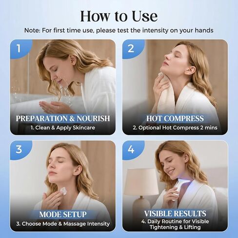 7-Color LED Red Light Therapy Face & Neck Massager - Anti-Aging Facial Sculptor with Heat, Vibration, Lifting, Firming, Timer for Visible Skin Tightening, Rechargeable At-Home Beauty Device in Saudi Arabia