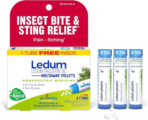 Boiron Ledum Palustre 6C Homeopathic Medicine for Itching and Pain from Insect Bites and Stings- 3 Count (240 Pellets) in Saudi Arabia