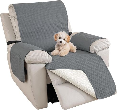 Recliner Chair Covers, 100% Waterproof Non-Slip Chair Cover Dog Furniture Protector Recliner Covers Washable Slipcover with Pocket, Elastic Straps for Pets, Dogs,23.6",Dark Gray in Saudi Arabia