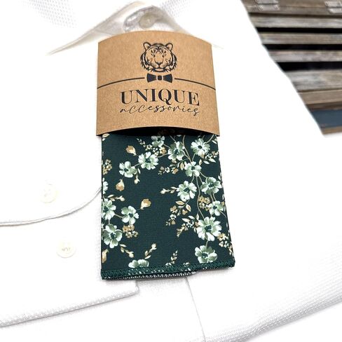 Men's Floral Satin Necktie, Stylish Novelty Tie for Weddings, Groomsmen Tie, Events, Brunt Orange Floral (Dark Green, Regular) in Saudi Arabia