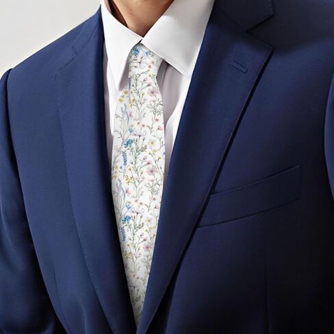 Mens Necktie Skinny Tie Cotton Floral Necktie Business And Wedding Ties For Men in Saudi Arabia