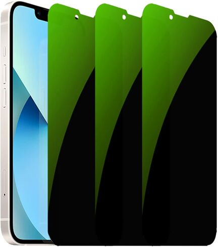 3 Pack Anti-Blue Privacy Tempered Glass Suit for iPhone 14 Pro Max Anti-Spy Screen Protector Anti-Peeping Film 9H Hardness Anti-scratch 6.7 inch(Green) in Saudi Arabia