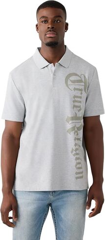 True Religion Men’s Old English TR Pique Polo – 100% Cotton, Comfortable Fit, Lightweight Feel in Saudi Arabia