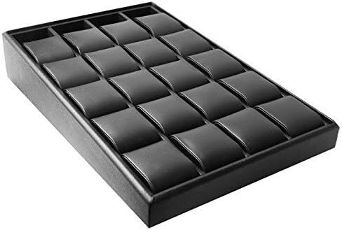 Black Leather Men's Watch Display Tray Organizer Holder ~ Holds 20 Watches in Saudi Arabia