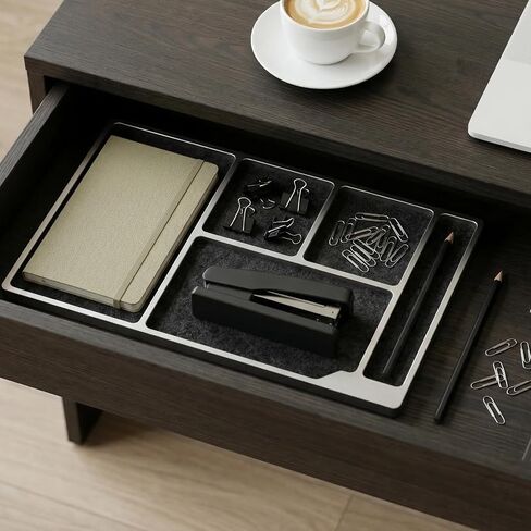 Aluminum Desk Drawer Valet Tray, CNC Anodized Finish Stylish Multifunctional Tray, Organizer Tray for Keys, Phone, Watch, Wallet, Jewelry, and More in Kuwait