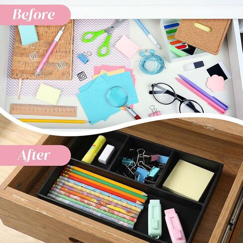 3 Pieces Faux Leather Valet Tray Set, Stackable Jewelry Organizer with Soft Lining, Dresser Storage Box for Nightstand, Key, Wallet, Watch, Phone, Sunglass, Coin, Black in Saudi Arabia