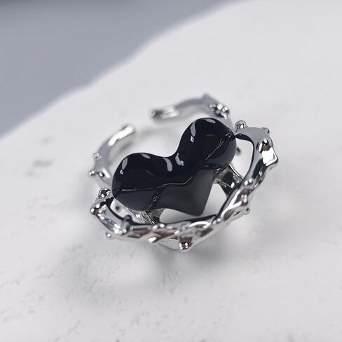 15 Pcs Y2k Rings Silver For Women Punk Grunge Goth Gothic Coquette Adjustable Vintage Irregular Rings Moonstone Butterfly Star Cool Statement Ring Y2k Aesthetic Accessories Jewlery Gift in Saudi Arabia