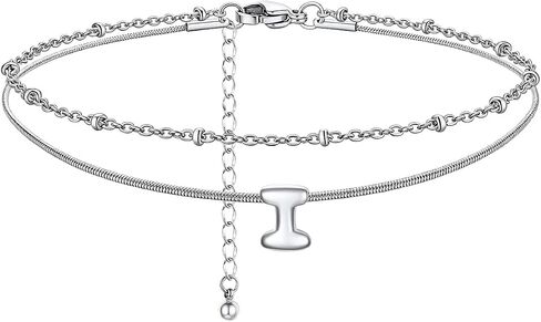 ChainsHouse Initial Ankle Bracelets for Women Waterproof, 14K Gold Plated Layered Initial Anklets Non Tarnish, Adjustable Stainless Steel Women's Ankle Summer Beach Foot Jewelry in Kuwait