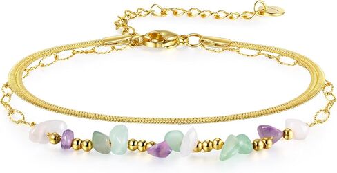 MDFUN Anklets for Women 316L Stainless Steel Dainty Summer Beach Vacation Foot Jewelry Waterproof & Tarnish-Free Adjustable Chain 18K Gold Plated Ankle Bracelet in Kuwait