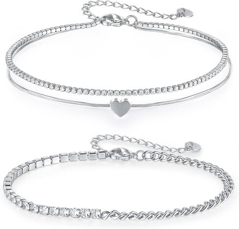 MDFUN Anklets for Women 316L Stainless Steel Dainty Summer Beach Vacation Foot Jewelry Waterproof & Tarnish-Free Adjustable Chain 18K Gold Plated Ankle Bracelet in Kuwait