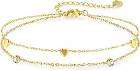 MDFUN Anklets for Women 316L Stainless Steel Dainty Summer Beach Vacation Foot Jewelry Waterproof & Tarnish-Free Adjustable Chain 18K Gold Plated Ankle Bracelet in Kuwait
