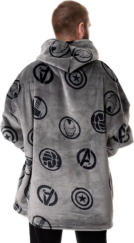 Marvel Mens Wearable Blanket Hoodie | Adults Pullover with Character and All Over Print Graphics in Kuwait