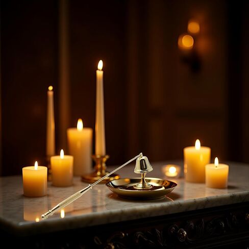 Gold Metal Candle Snuffer Wick Snuffer with Long Handle Candlesnuffers Smokeless Kit Candle Safely Extinguish Candles and Holders Candle Sleeves Accessories in Kuwait