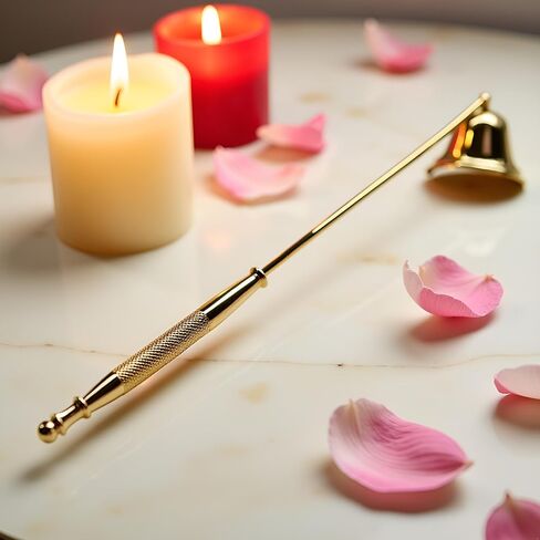 Gold Metal Candle Snuffer Wick Snuffer with Long Handle Candlesnuffers Smokeless Kit Candle Safely Extinguish Candles and Holders Candle Sleeves Accessories in Kuwait