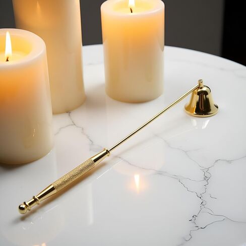 Gold Metal Candle Snuffer Wick Snuffer with Long Handle Candlesnuffers Smokeless Kit Candle Safely Extinguish Candles and Holders Candle Sleeves Accessories in Kuwait
