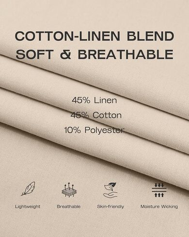Bsubseach Women Linen Cotton Palazzo Pants Wide Leg Casual Elastic Waist Drawstring Flowy Loose Pants Work Pants with Pockets in Kuwait