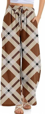 TARSE Women Linen Palazzo Pants Summer Wide Leg Casual Lounge Pant 2026 Beach Travel Vacation Outfits in Kuwait