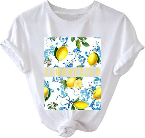SweatyRocks Women's Tomato Graphic Crew Neck T Shirts Letter Print Short Sleeve Summer Casual Tees in Saudi Arabia