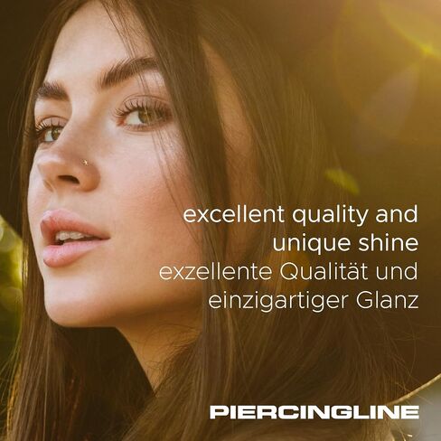 PIERCINGLINE real gold 14/18 carat nose ring spiral | STAR | tiny nose stud nose piercing in Saudi Arabia