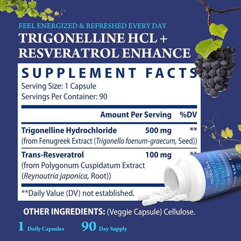 NMNH Strengthen Alternative with Trigonelline HCL 500mg & Resveratrol 100mg | NAD Supplement for Women & Men | Plant Extraction NAD+ Precursors for Energy Boost & Healthy Aging | 180 Capsules in Saudi Arabia