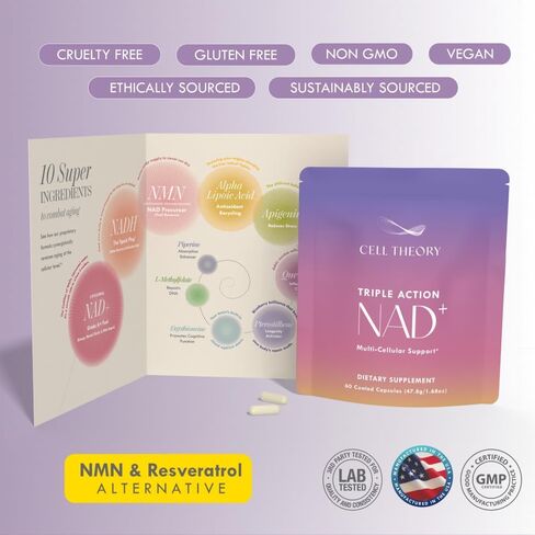 NAD+ Supplement – Triple Action Liposomal NAD+ & NADH Formula for Cellular Energy, Mitochondrial Support, and Longevity, Developed by Dr. Halland, 60 Capsules (30-Day Supply) in Kuwait