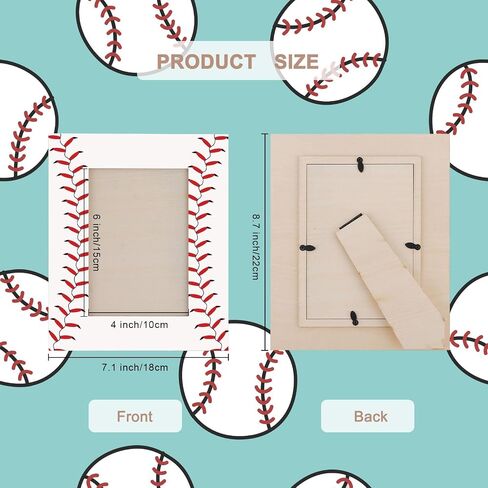 Denylo pro 2 Pcs Baseball Picture Frame 4x6 Inch Baseball Tabletop Picture Frame Sports Theme Photo Frame Wood Frame Gifts for Fathers Day Team Player Women Men Athletes in Kuwait