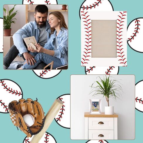 Denylo pro 2 Pcs Baseball Picture Frame 4x6 Inch Baseball Tabletop Picture Frame Sports Theme Photo Frame Wood Frame Gifts for Fathers Day Team Player Women Men Athletes in Kuwait