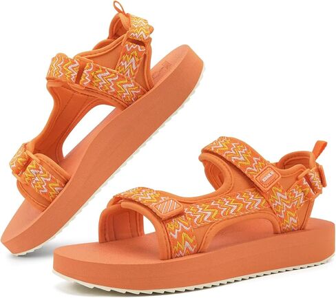 KuaiLu Womens Walking Sandals Comfortable Memory Foam Arch Support Adjustable Straps Sport Hiking Shoes Summer Beach Outdoor Camping Adventure in Kuwait