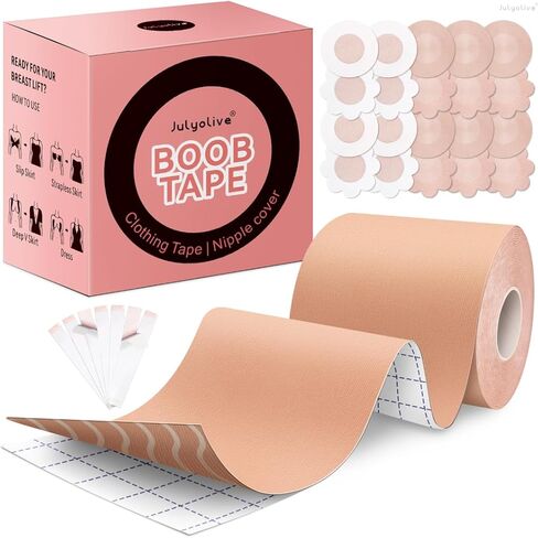 Boob Tape Kit- Boobytape for Breast Lift with Petals, Breathable Adhesive Sticky Bra Tape, Push Up Nipple Tape in Kuwait