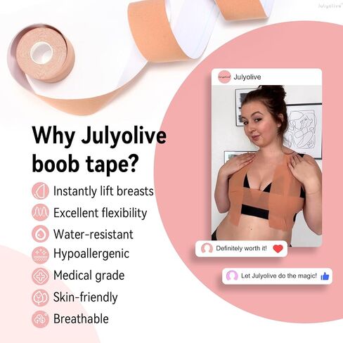 Boob Tape Kit- Boobytape for Breast Lift with Petals, Breathable Adhesive Sticky Bra Tape, Push Up Nipple Tape in Kuwait