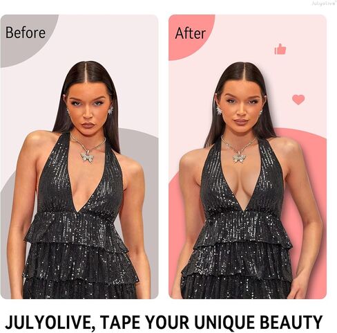 Boob Tape Kit- Boobytape for Breast Lift with Petals, Breathable Adhesive Sticky Bra Tape, Push Up Nipple Tape in Kuwait