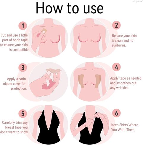 Boob Tape Kit- Boobytape for Breast Lift with Petals, Breathable Adhesive Sticky Bra Tape, Push Up Nipple Tape in Kuwait