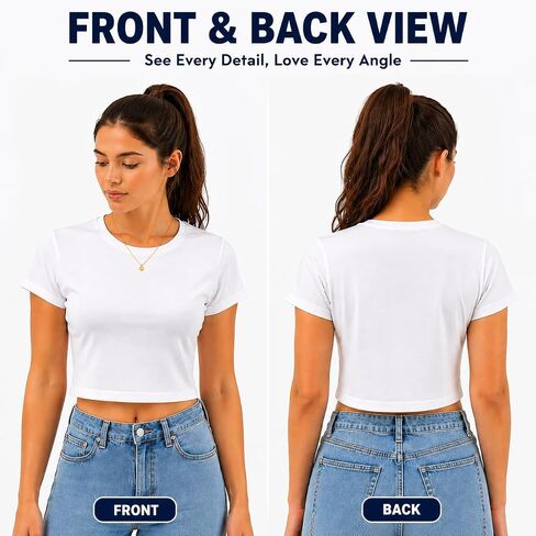 Women's Cropped T-Shirt, Polyester, Crew Neck, Soft Crop Top for Workouts and Lounge in Saudi Arabia